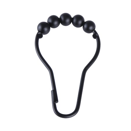 Kingston Brass Edenscape Roller Ball Shower Curtain Rings (12Pcs/Set), Black SRCR120